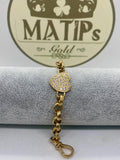 Kids 9ct gold CZ heart belcher bracelet 12g