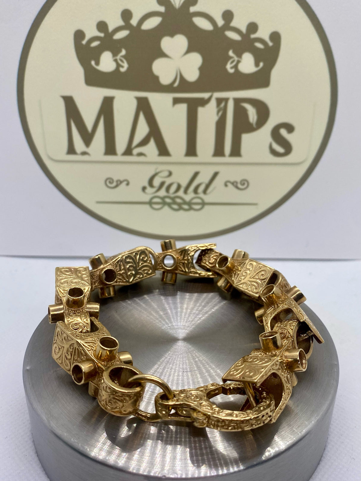 9ct gold XL Lego bracelet 81g