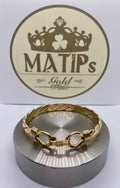 9ct gold double hook bangle 60g